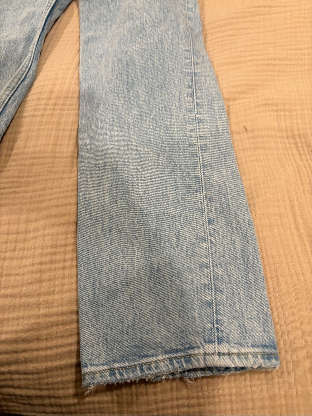 Abercrombie Fitch 90s Straight Ultra High Rise Crossover Waist sz 24/0 Xs Denim - Picture 2 of 7